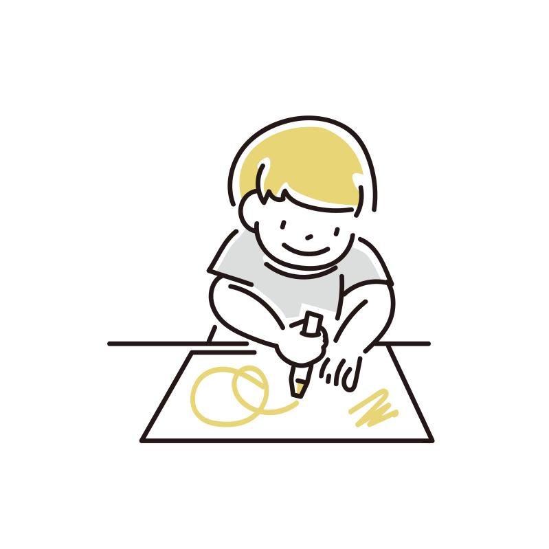 絵を描いている子供のイラスト